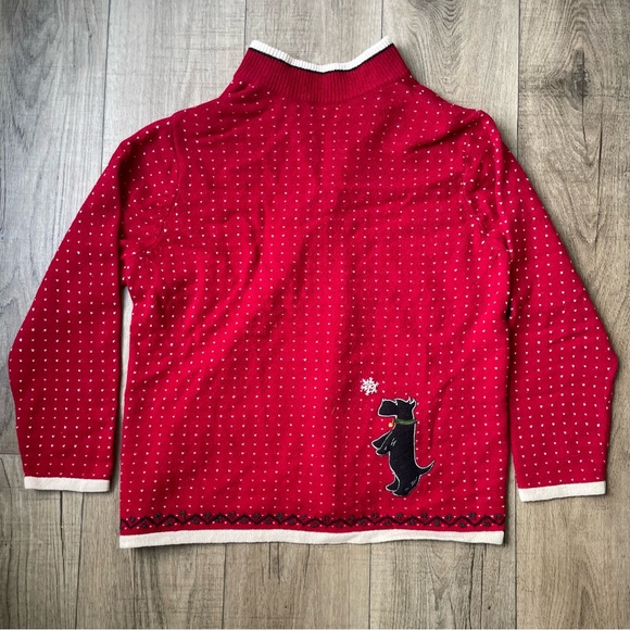 Charter Club Woman 100% Lambs Wool Scottish Terrier (Scottie) Cardigan - Picture 2 of 4